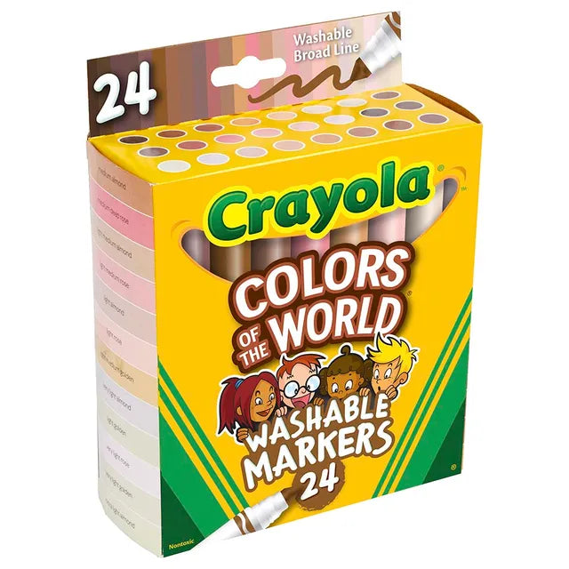 Crayola Colors of the World Skin Tone Washable Markers - Pack of 24 - Laadlee