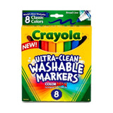 Crayola Ultra-Clean Washable Classic Broad Line Markers - Pack of 8 - Laadlee