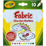 Crayola Fine Line Fabric Markers - Pack of 10 - Laadlee
