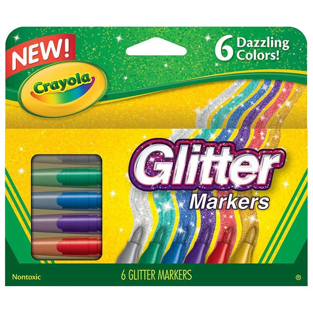 Crayola Glitter Markers - Pack of 6 - Laadlee