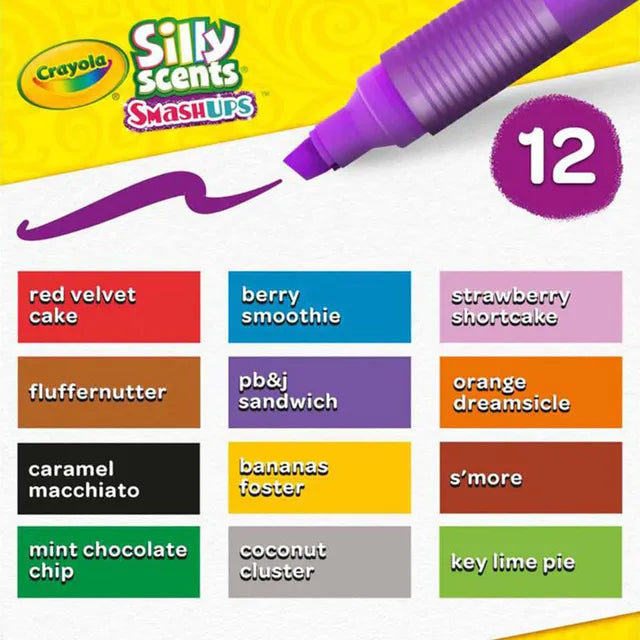 Crayola Silly Scents Wedge Tip Scented Washable Markers - Pack of 12