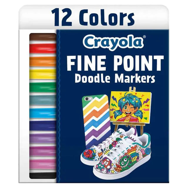 Crayola Fine Point Doodle Markers - Pack of 12 - Laadlee