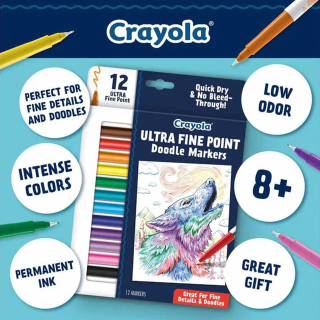 Crayola Ultra-Fine Point Doodle Markers - Pack of 12