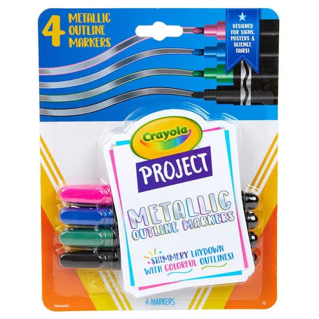 Crayola Project Metallic Outline Markers - Pack of 4 - Laadlee