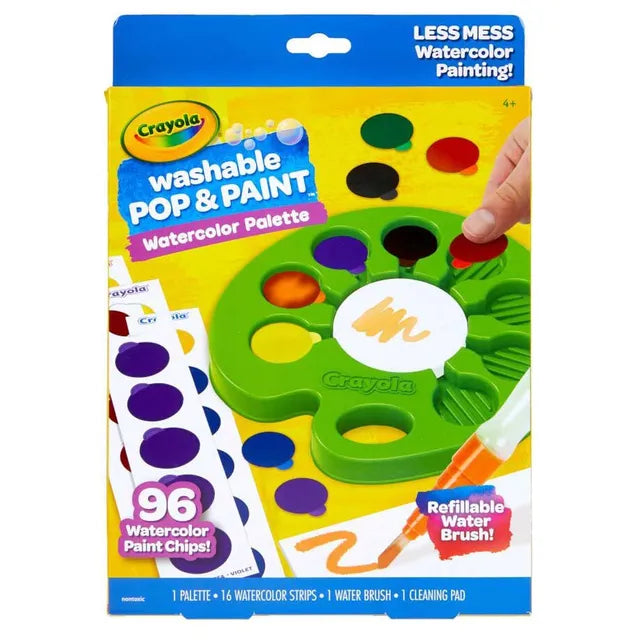 Crayola Pop and Paint Washable Watercolor Palette - Pack of 96 - Laadlee