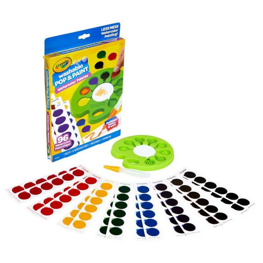 Crayola Pop and Paint Washable Watercolor Palette - Pack of 96
