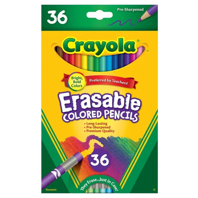 Crayola Erasable Colored Pencils - Pack of 36 - Laadlee