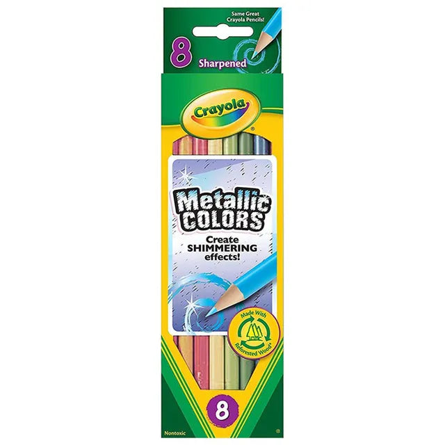Crayola Metallic Colored Pencils - Pack of 8 - Laadlee