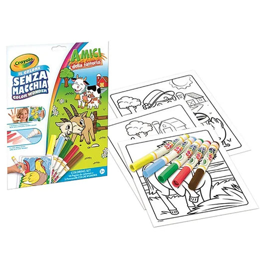 Crayola Color Wonder Coloring Book with 4 Markers - Animal Friends