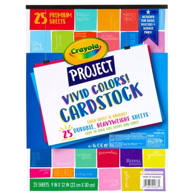 Crayola Project Cardstock Vivid Colors - 25 Sheets - Laadlee