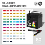 Mideer Oil Based Dual Tip Markers - Pack of 80