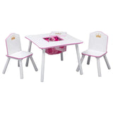 Delta Children Princess Crown Kids Chair Set And Table - White/Pink