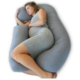 Pharmedoc U-Shape Full Body Pregnancy Pillow - Dark Grey - Laadlee