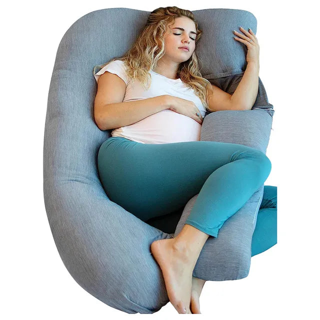 Pharmedoc U-Shape Full Body Pregnancy Pillow - Dark Grey - Laadlee