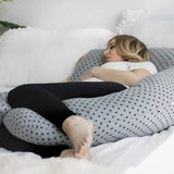 Pharmedoc U-Shape Pregnancy Pillow With Jersey Cover - Grey Stars - Laadlee