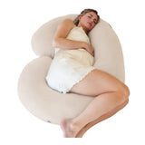 Pharmedoc C-Shape Full Body Pregnancy Pillow With Organic Jersey Fabric Cover - Laadlee