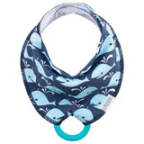 Dr. Brown's Whales Bandana Bib With Teether - Blue - Laadlee
