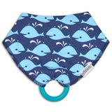 Dr. Brown's Whales Bandana Bib With Teether - Blue - Laadlee