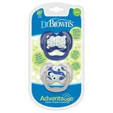Dr. Brown's Stage 1 Advantage Pacifier - Pack of 2 - Blue - Laadlee