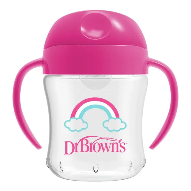 Dr Browns Soft-Spout Transition Cup with Handles - 180ml - Pink - Laadlee