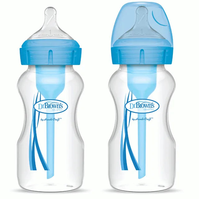 Dr. Brown's PP Wide Neck Options+ Bottle 270ml - Blue, Pack of 2 - Laadlee