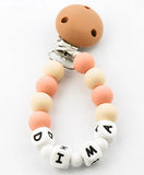 Desert Chomps Personalized Pacifier Clip - Peaches & Cream