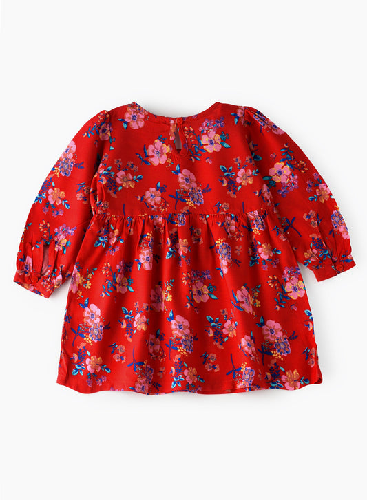 Jelliene All Over Printed Dress - Red - Laadlee