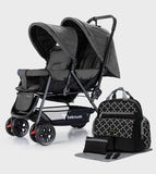 Teknum Twin Baby Stroller Combo - Dark Grey