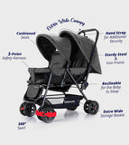 Teknum Twin Baby Stroller Combo - Dark Grey
