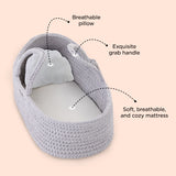 Teknum Moses Rope Basket With Stand - Grey