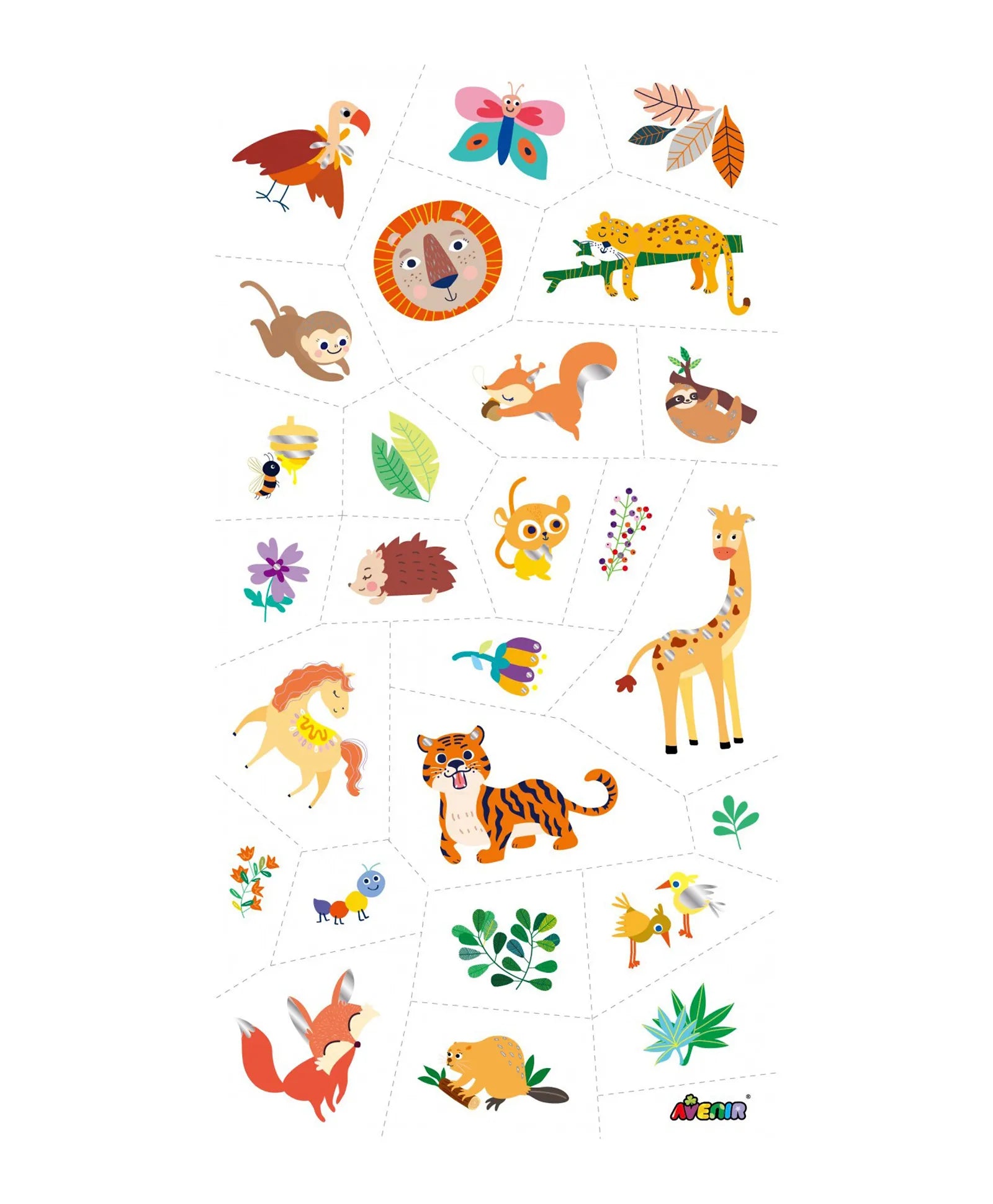 Avenir Tattoo Sticker - Jungle Animal Series - 50pc - Laadlee
