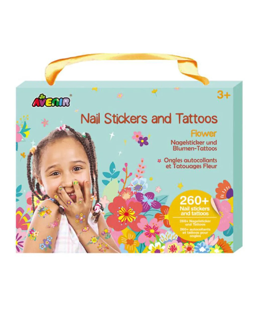 Avenir Nail Stickers and Tattoos Kit - Flower - Laadlee