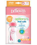 Dr. Brown's PP Wide Neck Options+ Bottle 270ml - Pink, - Laadlee