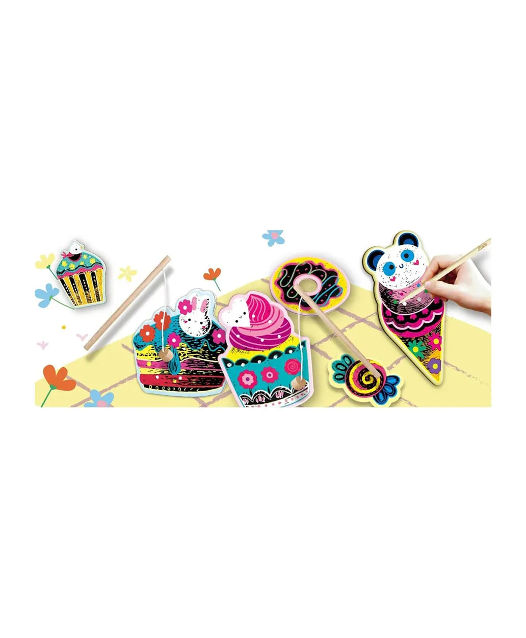 Avenir Scratch 'n' Catch Art Kit - Yummy Desserts - Laadlee