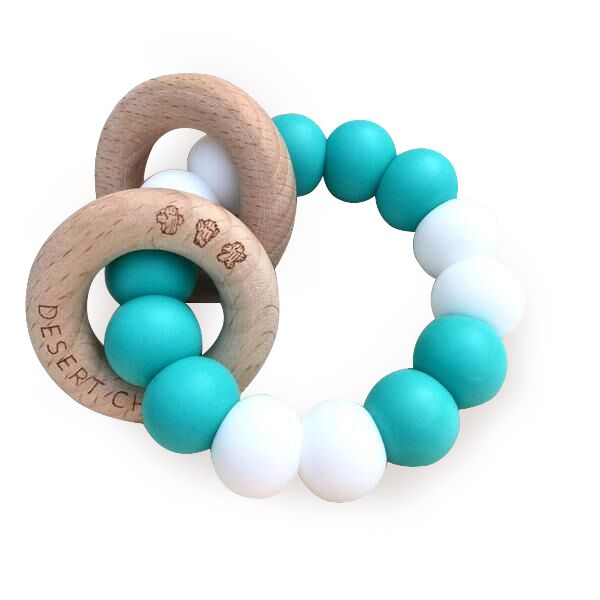 Desert Chomps Ringlet Summer Time Teether - Aqua Marine - Laadlee