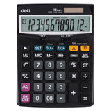 Deli Calculator Plastic 12 Digits Black E1630