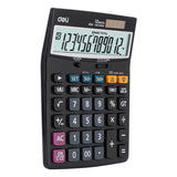 Deli Calculator Plastic 12 Digits Black E1630
