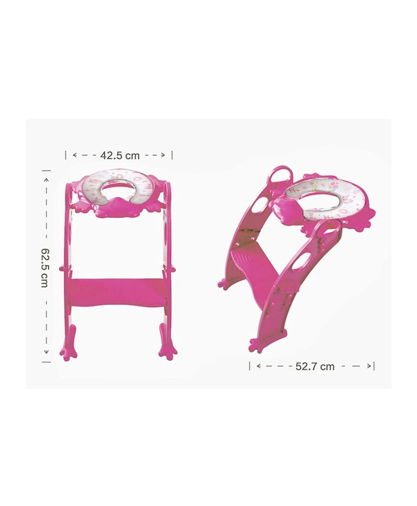 Karibu Frog Shape Cushion Potty seat with Ladder - Pink - Laadlee