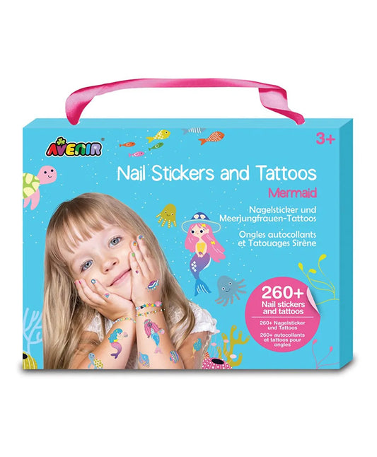 Avenir Nail Stickers and Tattoos Kit - Mermaid - Laadlee