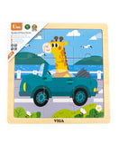 Viga Wooden 9-Piece-Puzzle - Car