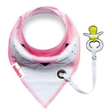 Eazy Kids Bandana Drool Bibs - Pink & Grey (Set Of 2)