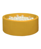 Larisa & Pumpkin Mustard Ball Pit (85cm) With 200 balls - Pearl/Clear Balls