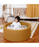 Larisa & Pumpkin Mustard Ball Pit (85cm) With 200 balls - Pearl/Clear Balls