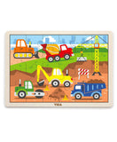 Viga 24 Pcs Puzzle - Construction Vehicles
