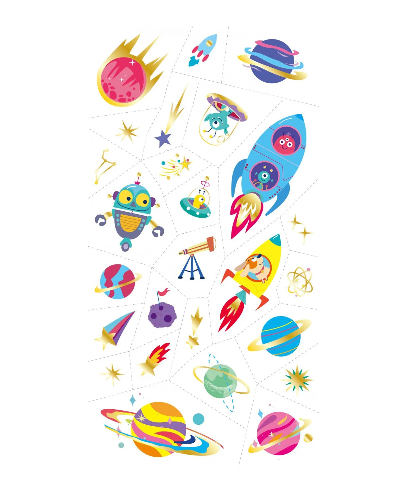 Avenir Tattoo Sticker - Space - 53pc - Laadlee