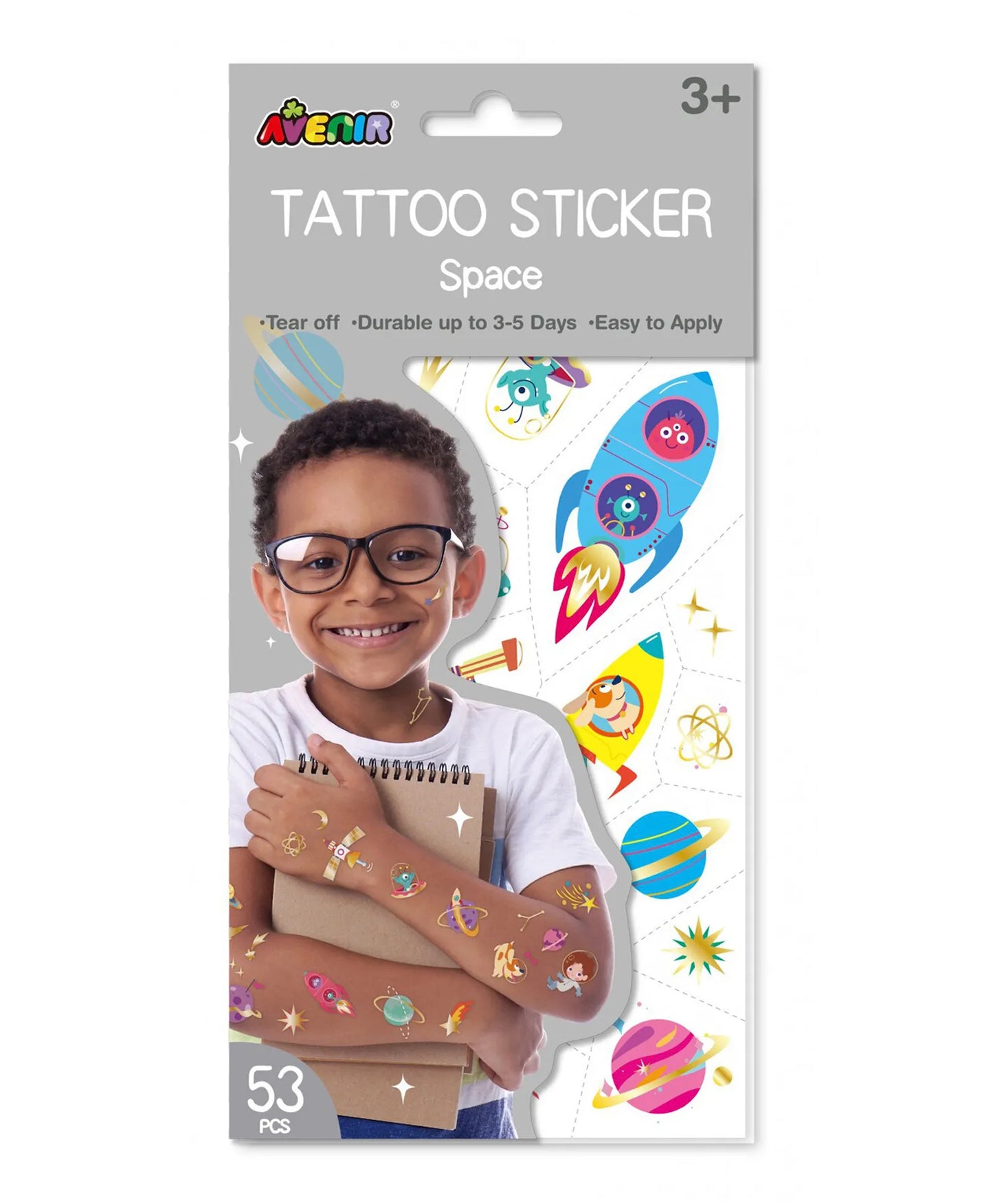 Avenir Tattoo Sticker - Space - 53pc - Laadlee