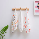 Anvi Baby Muslin Face & Burp Cloth Set of 3 - Flamingo & Fox