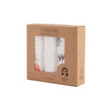 Anvi Baby Muslin Face & Burp Cloth Set of 3 - Flamingo & Fox