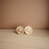 Frigg Rope Silicone Baby Pacifier 6M-18M, 2Pack, Cream/Croissant - Size 2 - Laadlee