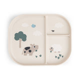 Done By Deer Foodie Compartment Plate Tiny Farm - Sand